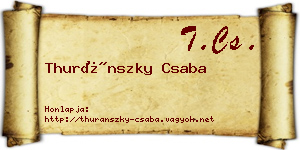 Thuránszky Csaba névjegykártya