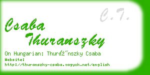 csaba thuranszky business card